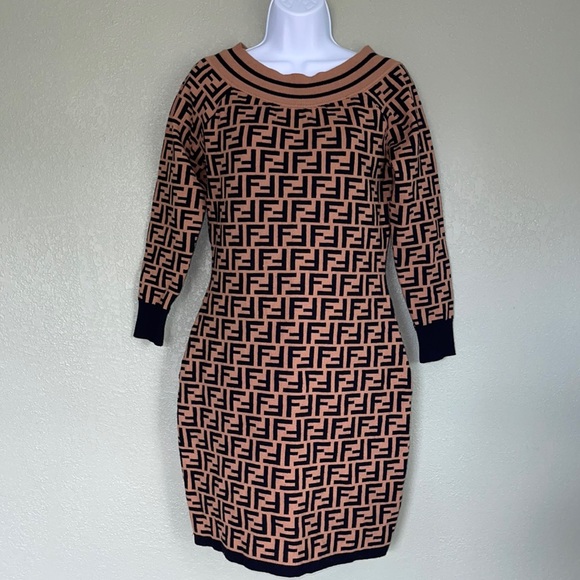 Fendi Dresses & Skirts - NEW WITH TAGS Fendi brown monogram sweater dress
